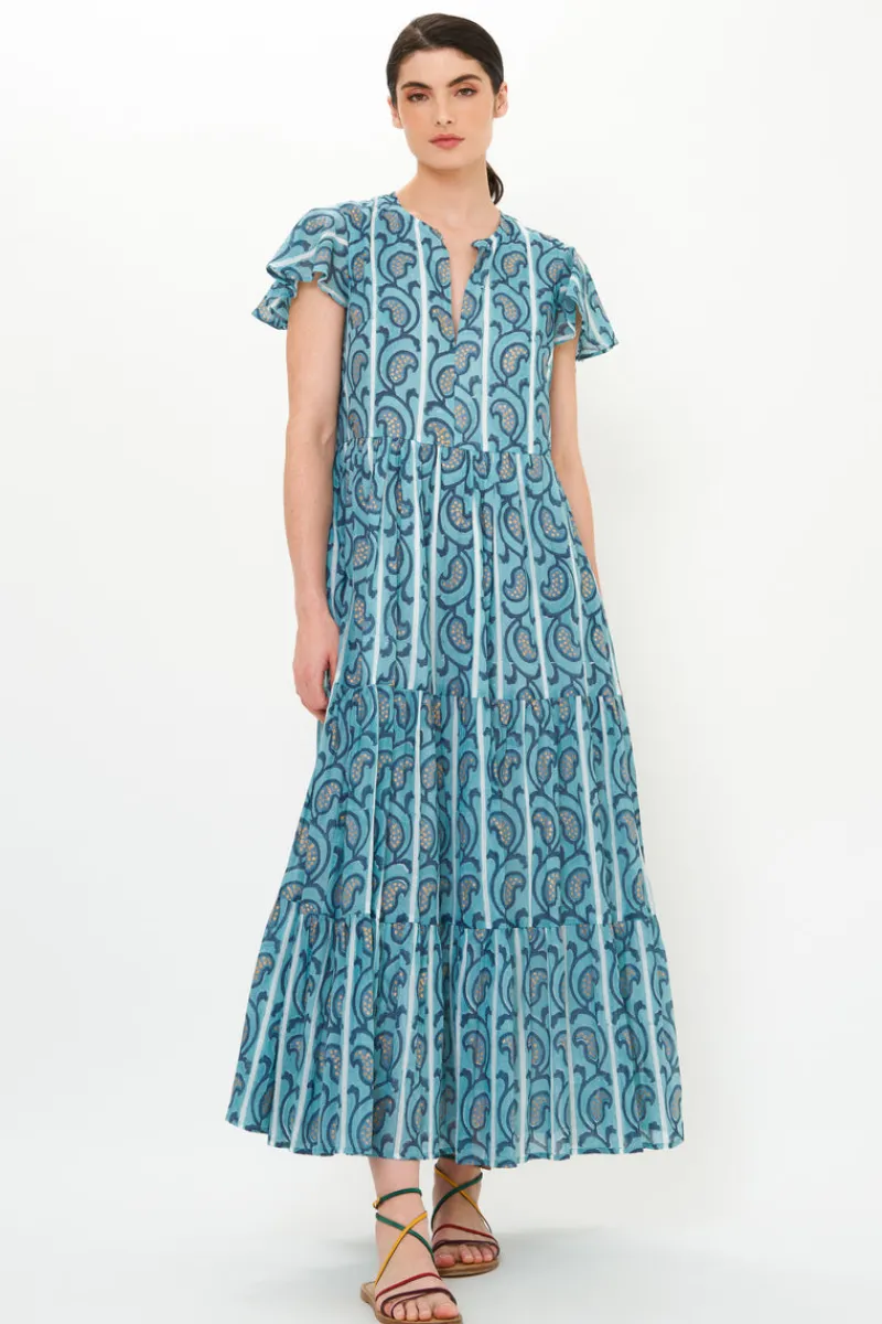 Oliphant V-Neck Maxi- Goa Blue