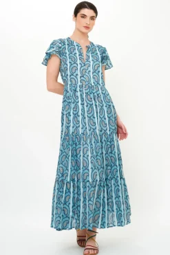 Oliphant V-Neck Maxi- Goa Blue