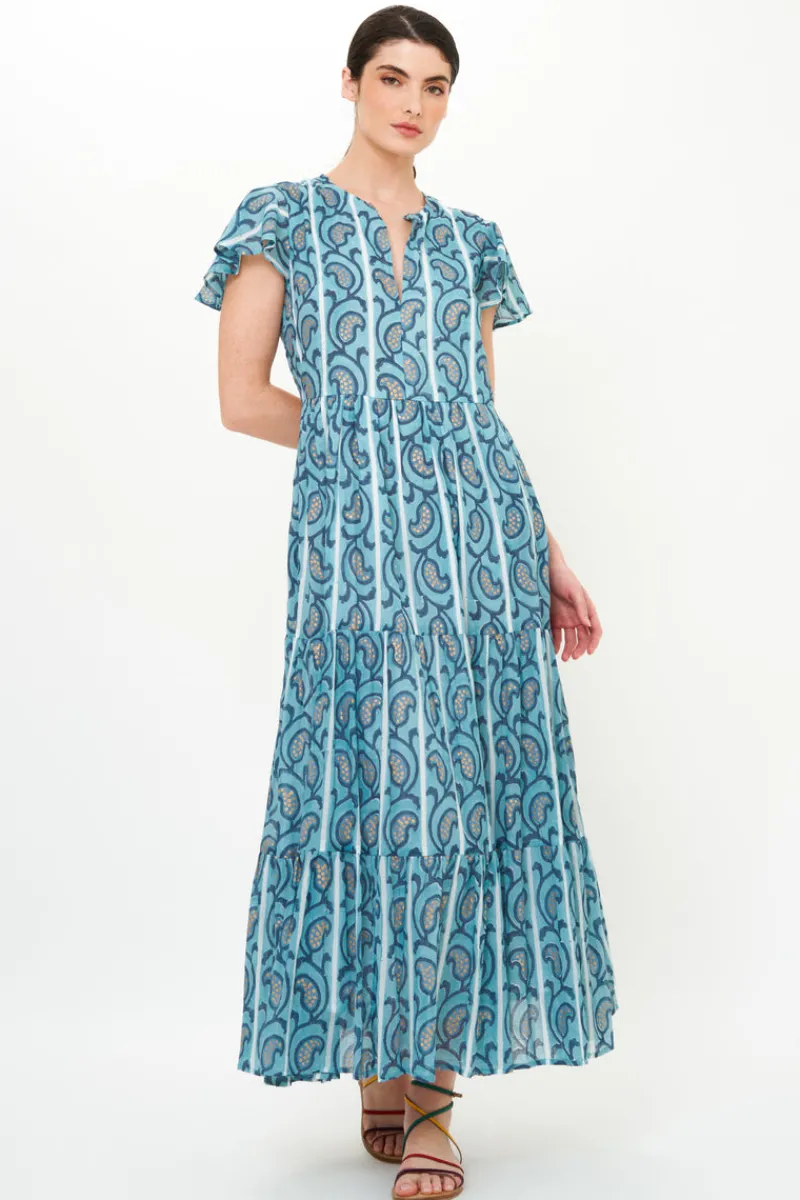 Oliphant V-Neck Maxi- Goa Blue