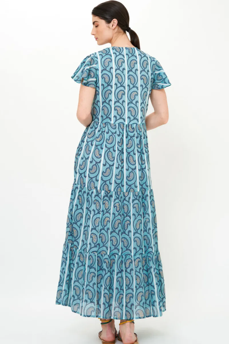 Oliphant V-Neck Maxi- Goa Blue
