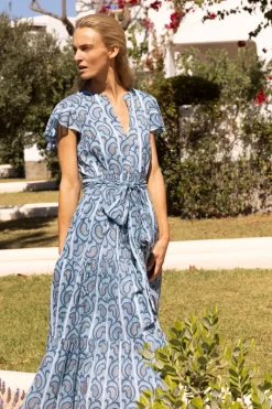 Oliphant V-Neck Maxi- Goa Blue