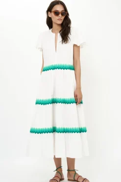 Oliphant V-Neck Maxi- Pacifica Aqua