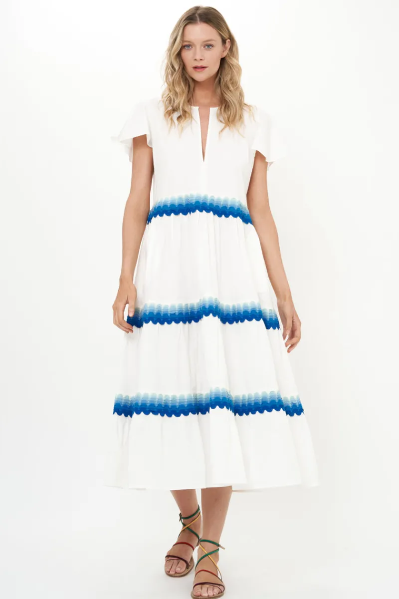 Oliphant V-Neck Maxi- Pacifica Blue