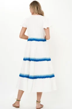 Oliphant V-Neck Maxi- Pacifica Blue
