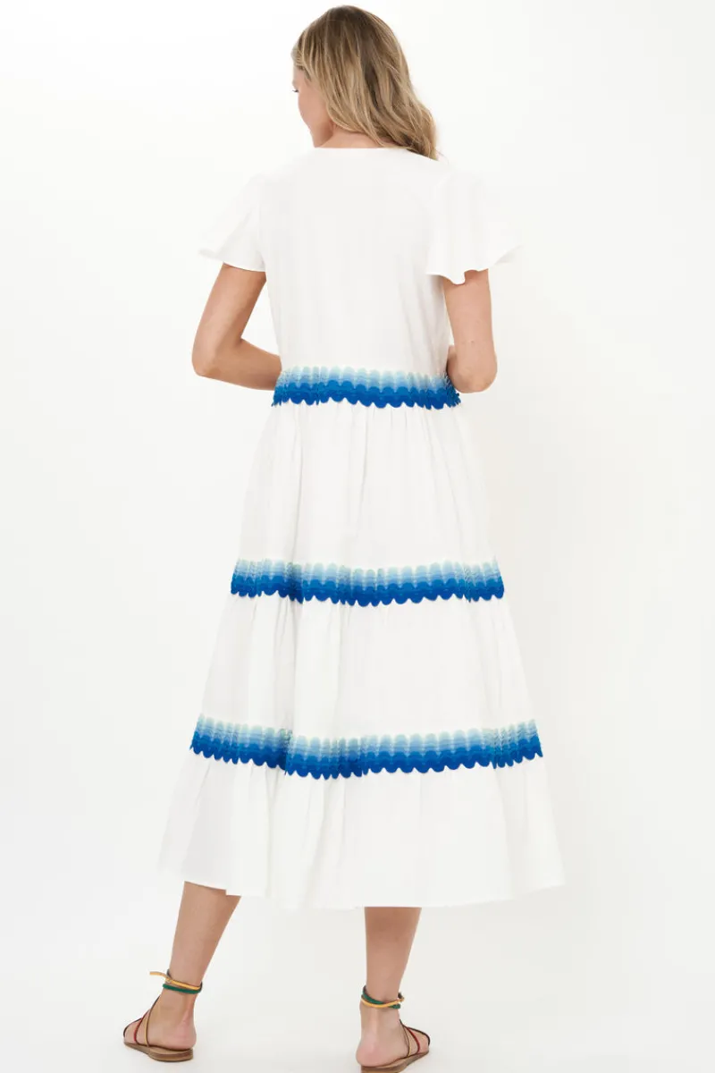 Oliphant V-Neck Maxi- Pacifica Blue