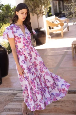 Oliphant V-Neck Maxi- Pretoria Pink
