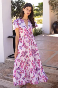 Oliphant V-Neck Maxi- Pretoria Pink