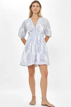 Oliphant V-Neck Puff Mini- Amadora Blue
