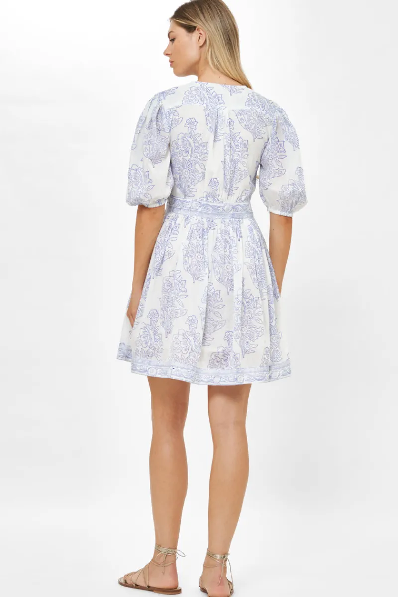 Oliphant V-Neck Puff Mini- Amadora Blue