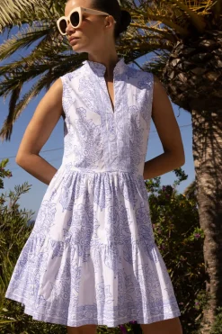 Oliphant Yoke Dress- Amadora Blue