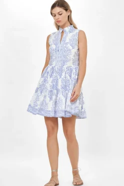 Oliphant Yoke Dress- Amadora Blue