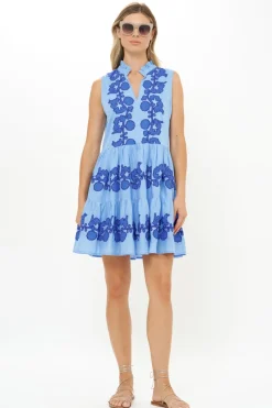 Oliphant Yoke Dress- Tangier Blue
