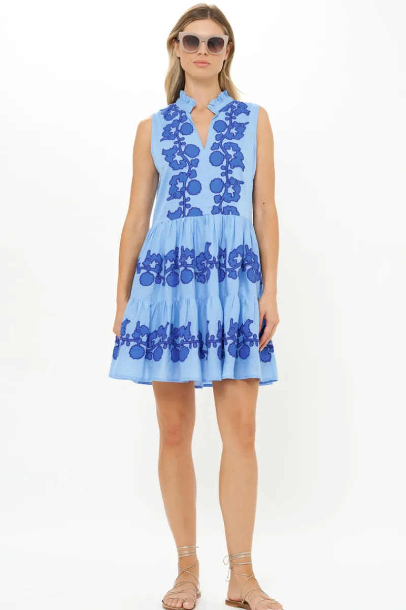 Oliphant Yoke Dress- Tangier Blue
