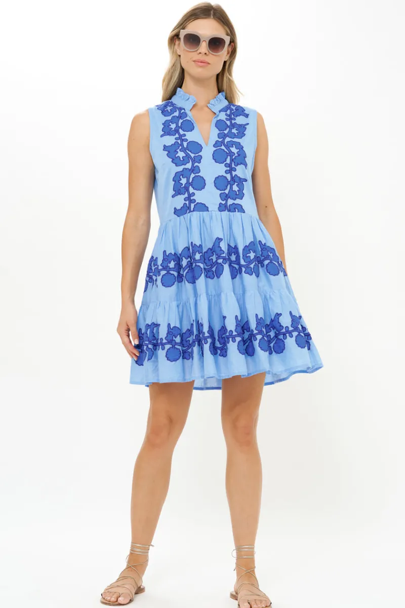 Oliphant Yoke Dress- Tangier Blue