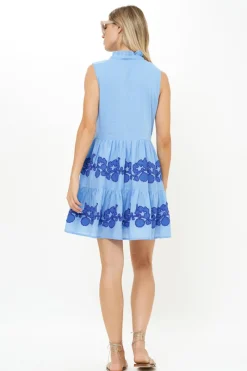 Oliphant Yoke Dress- Tangier Blue